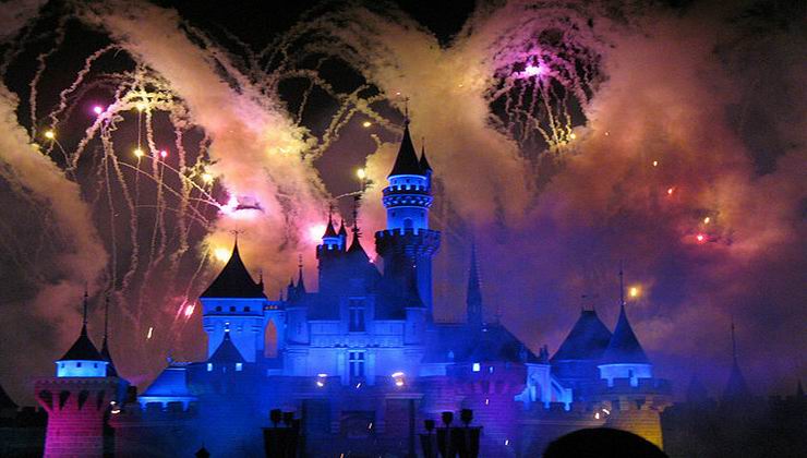 The Spectacular Firework Over Sleeping Beauty Castle at Hong Kong Disneyland